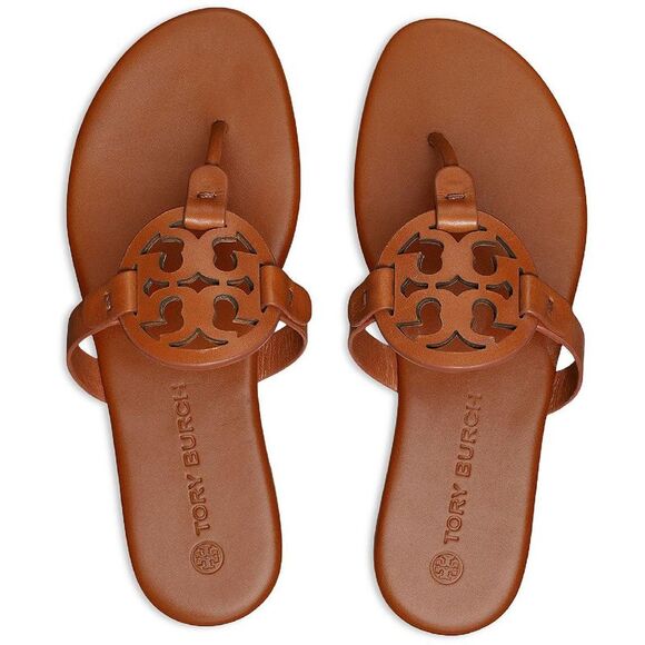 Tory Burch Miller Soft Women's Leather Memory Foam Slide Thong Sandals NWT - Picture 3 of 5